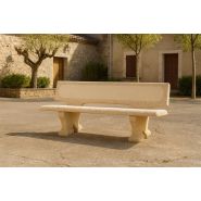 Banc monobloc béton - Tradition 411 - Résistant aux intempéries et personnalisable_1