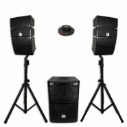 BM Sonic Pack Sonorisation 2.1 de 1000W DJ BMS12 ARRAY Enceintes satellites + Caisson + Pieds - USB/SD/Bluetooth + Lumière Ovni - 3701123942181_0