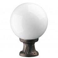 Borne classique forme boule indura globo ip65 e27 diamètre 250 coloris noir hauteur totale 350 mm