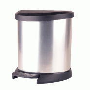 Curver Poubelle à pédale Decobin 28 x 27,5 cm - 5 l Argent Plastique - argenté plastique 3253922160018