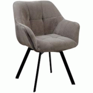 Décoshop26 - Chaise de salle à manger assise pivotante confortable en velours côtelé marron et métal noir 10_0002034 - marron 3000250800501 Décoshop26 - Chaise de salle à manger assise pivotante confortable en velours côtelé marron et métal noir 10_0002034 - marron 3000250800501