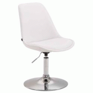 Décoshop26 - Chaise de salle à manger x1 pivotante hauteur réglable en PVC blanc et pied trompette en métal chromé 10_0003778 - blanc 3000251764109 Décoshop26 - Chaise de salle à manger x1 pivotante hauteur réglable en PVC blanc et pied trompette en métal chromé 10_0003778 - blanc 3000251764109