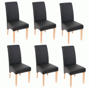 Décoshop26 - Lot de 6 chaises de salle à manger coins et bords arrondis PVC noir mat pieds en bois clairs 04_0000741 - noir 3000078432694 Décoshop26 - Lot de 6 chaises de salle à manger coins et bords arrondis PVC noir mat pieds en bois clairs 04_0000741 - noir 3000078432694