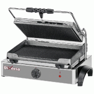 Diamond - Grill panini électrique MEDIUM, plaques rainurées - réf. WR-GRPN-43 - inox AKS-WR-GRPN-43