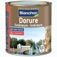 Dorure extérieure-intérieure, très haut pouvoir couvrant et opacifiant sur métaux/bois, finition or riche, pot de 0,5l