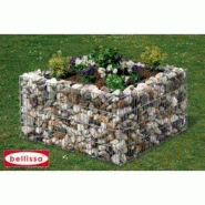 Gabions décoratifs carré parterre 80x80x40cm