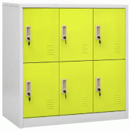Helloshop26 - Armoire à casiers moderne design bureau 90 x 45 x 92 cm avec serrures et grand espace de rangement en acier gris 02_0046926 - gris acie