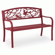Helloshop26 - Banc de jardin ergonomique 127 x 60 x 88 cm confort optimal style contemporain en fer rouge 20_0020013 - rouge 3000233257711