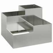 Helloshop26 - Cache-pot de jardin rectangulaire moderne 80 x 80 x 60 cm design minimaliste extérieur en acier galvanisé argent 02_0052072 - métal 3