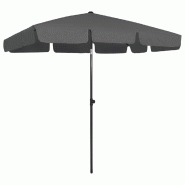 Helloshop26 - Parasol de plage 200 x 125 cm  polyester anti-UV anthracite 02_0008373 - polyester 3000447447762