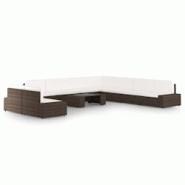 Helloshop26 - Salon de jardin meuble d'extérieur ensemble de mobilier 10 pièces avec coussins marron résine tressée 02_0015093 - 3000141721533 Helloshop26 - Salon de jardin meuble d'extérieur ensemble de mobilier 10 pièces avec coussins marron résine tressée 02_0015093 - 3000141721533