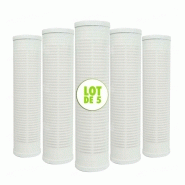 Lot de 5 cartouches lavables nylon filtre à eau sédiments 9 pouces 3/4 - 60 microns fabriquées en france