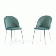 RATTATAN Lot de 2 chaises en velours avec pieds en métal, design élégant pour cuisine, salle à manger, bar ou restaurant – Sara – Vert jade/Ar RATTATAN Lot de 2 chaises en velours avec pieds en métal, design élégant pour cuisine, salle à manger, bar ou restaurant – Sara – Vert jade/Ar