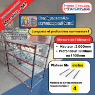 Rayonnage mi-lourd M7 - plateaux fils - Hauteur 2000 mm - À configurer Rayonnage mi-lourd M7 - plateaux fils - Hauteur 2000 mm - À configurer