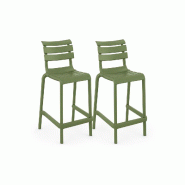 SIESTA EXCLUSIVE Lot de 2 tabourets Helen Bar 75 Vert Olive - vert plastique polypropylène SP-SI-273OG-2
