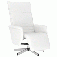 VidaXL Fauteuil inclinable avec repose-pieds blanc similicuir Modèle Derveline - 356646