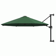 VidaXL Parasol mural avec mât métallique 300 cm Vert Modèle Sirius Confort - vert 44864