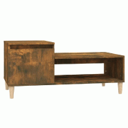 VidaXL Table basse Chêne fumé 100x50x45 cm Bois d'ingénierie Modèle Ombre Psi Plus - 821129