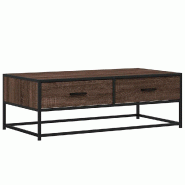 VidaXL Table basse chêne marron 100x50x35cm bois d'ingénierie et métal Modèle Nectar Prestige - 848783