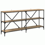 VidaXL Table console avec étagère Chêne artisanal 160 x 30 x 75 cm Modèle Aero Stella Élite - 881903