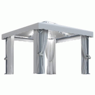 VidaXL Tonnelle et rideau et guirlande lumineuse LED 3x3 m Blanc crème Modèle Vega Master Essence - blanc 3070345