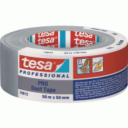 Adhésif toilé Duct Tape PRO 74613 argent mat longueur 50 m largeur 50 mm TESA Adhésif toilé Duct Tape PRO 74613 argent mat longueur 50 m largeur 50 mm TESA