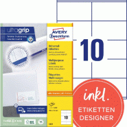 Avery Zweckform 1000 étiquettes multi-usages blanches, format 105 x 57 mm (100 feuilles A4 / cdt - blanc papier 3425