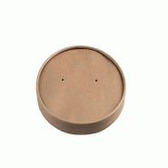 Betik Ecoline – 150 unités – Couvercle rond carton kraft – Ø 185 mm – pour Bol 1100 / 1300 ml - transparent en carton 1011179