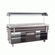 Buffet Combisteel pour 5xGN1/1 en acajou/acier inoxydable 1900x700x1400mm - 6153300445492