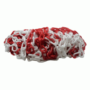 Chaine de signalisation en polypropylène - 25 / 10 / Rouge / Blanc