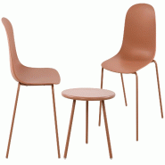 CLP Ensemble de 2 sièges Berdin Terre cuite - rouge plastique 326245