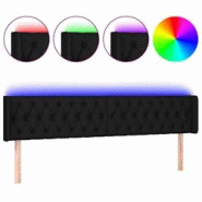 Décoshop26 - Tête de lit accessoire couchage chambre à coucher meuble à LED 183 x 16 x 78/88 cm tissu noir TDL0200640 - noir 3000344288000 Décoshop26 - Tête de lit accessoire couchage chambre à coucher meuble à LED 183 x 16 x 78/88 cm tissu noir TDL0200640 - noir 3000344288000
