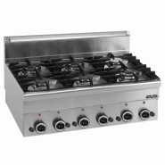 Feux vifs a poser cuisiniere a gaz 6 feux a soupapes minima 600 MBM - PG6S6