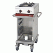 Fourneau à gaz 2 feux vifs suR chariot - 600x650x950 mm - PCTG 420 R
