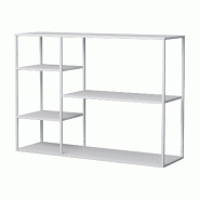 Helloshop26 - Étagère design intemporel salon chambre meuble de rangement autoportante 120 x 35 x 87,5 cm métal blanc 03_0011141 - blanc métal 300
