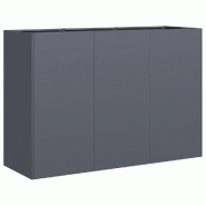 Helloshop26 - Jardinière extérieure design moderne grand format 120 x 40 x 80 cm avec fond ouvert en acier laminé à froid anthracite 02_0051506 -