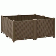 Helloshop26 - Jardinière lit surélevé plantes fleurs jardin 80 x 80 x 38 cm polypropylène marron 02_0000957 - 3000072931537 Helloshop26 - Jardinière lit surélevé plantes fleurs jardin 80 x 80 x 38 cm polypropylène marron 02_0000957 - 3000072931537