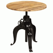 Helloshop26 - Table haute mange debout bar bistrot  bois de manguier massif 75 cm 0902071 - 3002198795055