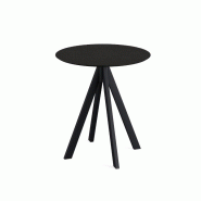 Infinity table de bistrot avec piètement noir + plateau HPL noir Ø 70 cm