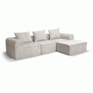 Now's Home - Canape D'angle Compresse En Velours Cotele Taupe 270x170x58cm Cocoon - 3256390252377 Now's Home - Canape D'angle Compresse En Velours Cotele Taupe 270x170x58cm Cocoon - 3256390252377