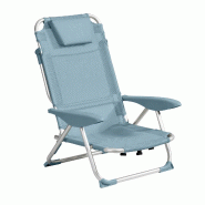 Oviala Business Fauteuil clic clac des plages en polyester bleu ciel - bleu 115104