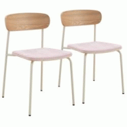 Oviala Business Lot de 2 chaises empilables en bois rose - rose Bois massif 114223 Oviala Business Lot de 2 chaises empilables en bois rose - rose Bois massif 114223