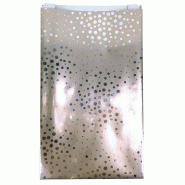 Pochettes cadeaux Bulles argent rose poudré 24x7,5x41cm - par 50