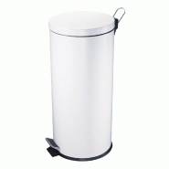 Poubelle à pédale avec réceptacle intérieur en acier blanc 12l Ø25x38cm