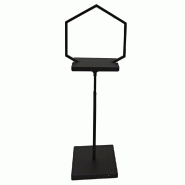 Présentoir métal : Plateau 20x30cm + Ø40cm + Haut réglable 40cm à 100cm