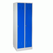 PROREGAL Armoire vestiaire ERMINE avec 2 portes | HxLxP 178x60x50cm | Gris/bleu - bleu métal RAD348-05