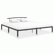 VidaXL Cadre de lit sans matelas noir métal 180x200 cm Modèle Servioris - 284661