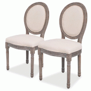 VidaXL Chaises à manger lot de 2 crème tissu Modèle Orion Focus - 244087