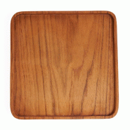 Bazar Bizar Plat carré en bois de teck 20x20 cm naturel - Lot de 6 - marron Bois massif BASU615N-M-MTR6