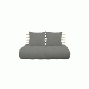 CANAPÉ LIT FUTON SHIN SANO GRAY ET PIN MASSIF COUCHAGE 140*200 CM.